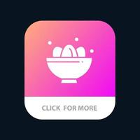 Bowl Celebration Easter Egg Nest Mobile App Button Android and IOS Glyph Version vector