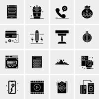 16 iconos de negocios universales vector ilustración de icono creativo para usar en proyectos relacionados con la web y dispositivos móviles