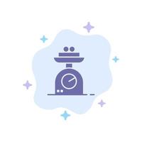 Machine Scale Weighing Weight Blue Icon on Abstract Cloud Background vector