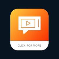 Chat Live Video Service Mobile App Button Android and IOS Glyph Version vector