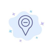 Location Map Navigation Pin minus Blue Icon on Abstract Cloud Background vector