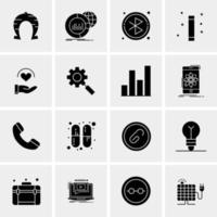 16 iconos de negocios universales vector ilustración de icono creativo para usar en proyectos relacionados con la web y dispositivos móviles