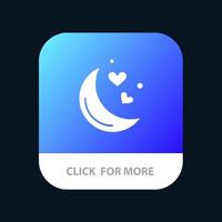 Moon Night Love Romantic Night  Mobile App Button Android and IOS Glyph Version vector