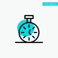 Stopwatch Time Timer Count turquoise highlight circle point Vector icon