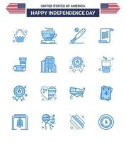 16 Creative USA Icons Modern Independence Signs and 4th July Symbols of christmas usa baseball american file Editable USA Day Vector Design Elements