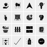 16 iconos de negocios universales vector ilustración de icono creativo para usar en proyectos relacionados con la web y dispositivos móviles