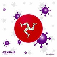 Pray For Isle of Man COVID19 Coronavirus Typography Flag Stay home Stay Healthy Take care of your own health vector