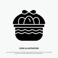 Basket Easter Egg Nature solid Glyph Icon vector