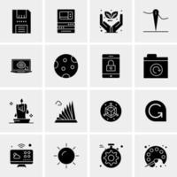 16 iconos de negocios universales vector ilustración de icono creativo para usar en proyectos relacionados con la web y dispositivos móviles