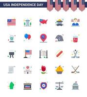 Happy Independence Day 25 Flats Icon Pack for Web and Print bottle american map man mine Editable USA Day Vector Design Elements