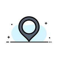 Location Map Marker Mark  Business Flat Line Filled Icon Vector Banner Template