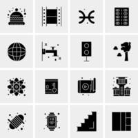 16 iconos de negocios universales vector ilustración de icono creativo para usar en proyectos relacionados con la web y dispositivos móviles