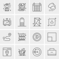 16 iconos de negocios universales vector ilustración de icono creativo para usar en proyectos relacionados con la web y dispositivos móviles