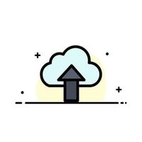 Arrow Upload Up Cloud  Business Flat Line Filled Icon Vector Banner Template