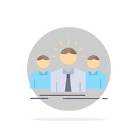 Business career employee entrepreneur leader Flat Color Icon Vector