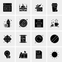 16 iconos de negocios universales vector ilustración de icono creativo para usar en proyectos relacionados con la web y dispositivos móviles