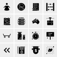 16 iconos de negocios universales vector ilustración de icono creativo para usar en proyectos relacionados con la web y dispositivos móviles