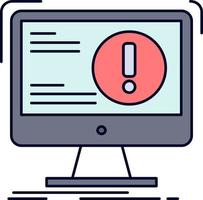 Alert antivirus attack computer virus Flat Color Icon Vector