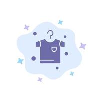 Clothes Drying Hanging Blue Icon on Abstract Cloud Background vector