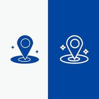 Location Navigation Place Line and Glyph Solid icon Blue banner Line and Glyph Solid icon Blue banner vector