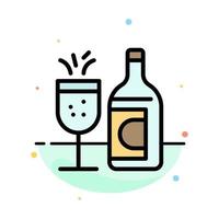 Glass Bottle Easter Drink Abstract Flat Color Icon Template vector