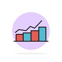 gráfico de crecimiento diagrama de flujo gráfico aumentar progreso círculo abstracto fondo color plano icono vector