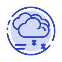 nube lloviendo pronóstico lloviendo clima lluvioso azul línea punteada icono de línea vector