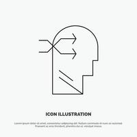 Mental hang Head Brian Thinking Line Icon Vector