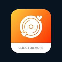 Disk Love Heart Wedding Mobile App Button Android and IOS Glyph Version vector