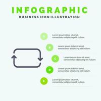 Back Front Twitter Sets Solid Icon Infographics 5 Steps Presentation Background vector