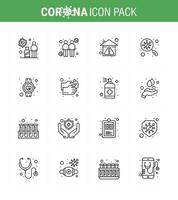 Corona virus disease 16 Line icon pack suck as scan find transmitters bacteria protection viral coronavirus 2019nov disease Vector Design Elements