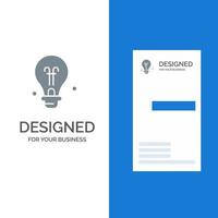 Bulb Education Idea Grey Logo Design and Business Card Template vector