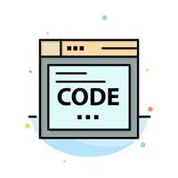 Browser Internet Code Coding Abstract Flat Color Icon Template vector