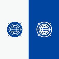 Internet Web World Computing Line and Glyph Solid icon Blue banner vector