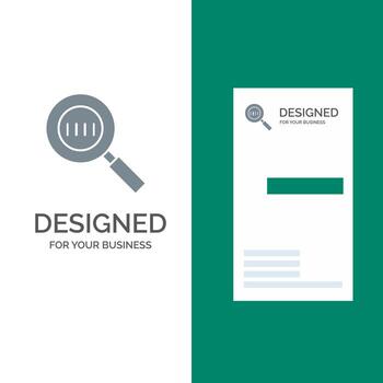 Code Code Search Magnifier Magnifying Grey Logo Design and Business Card Template vector