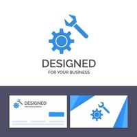 Creative Business Card and Logo template Setting Wrench Gear Vector Illustration