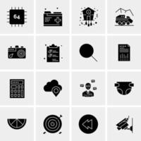 16 iconos de negocios universales vector ilustración de icono creativo para usar en proyectos relacionados con la web y dispositivos móviles