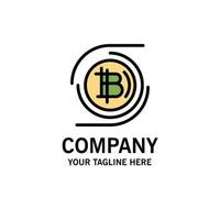 Bitcoins Bitcoin Block chain Crypto currency Decentralized Business Logo Template Flat Color vector