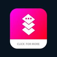 Design Plane Square Mobile App Button Android and IOS Glyph Version vector