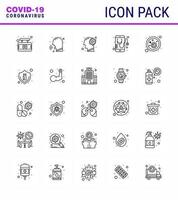 Corona virus disease 25 line icon pack suck as mobile healthcare fever health virus viral coronavirus 2019nov disease Vector Design Elements