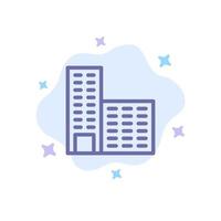 Architecture Building Construction Blue Icon on Abstract Cloud Background vector