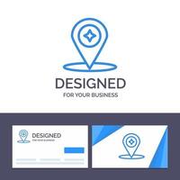 tarjeta de visita creativa y plantilla de logotipo mapa brújula ubicación de navegación ilustración vectorial vector