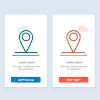 Global Location Pin World  Blue and Red Download and Buy Now web Widget Card Template vector