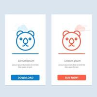 Bear Head Predator  Blue and Red Download and Buy Now web Widget Card Template vector