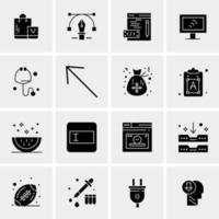 16 iconos de negocios universales vector ilustración de icono creativo para usar en proyectos relacionados con la web y dispositivos móviles