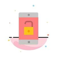 Application Mobile Mobile Application Unlock Abstract Flat Color Icon Template vector
