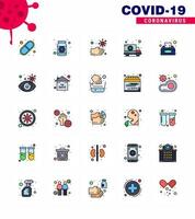 25 Coronavirus Emergency Iconset Blue Design such as transport car medicine ambulance hands viral coronavirus 2019nov disease Vector Design Elements