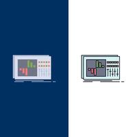 control equalizer equalization sound studio Flat Color Icon Vector