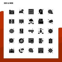 25 Seo Web Icon set Solid Glyph Icon Vector Illustration Template For Web and Mobile Ideas for business company