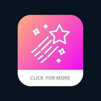 Asteroid Comet Space Star Mobile App Button Android and IOS Line Version vector